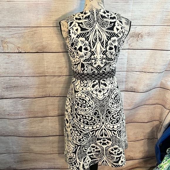 Anthropologie Ett:Twa Valery Dress Jacquard Sleeveless Square Neck Size XS - Picture 6 of 10